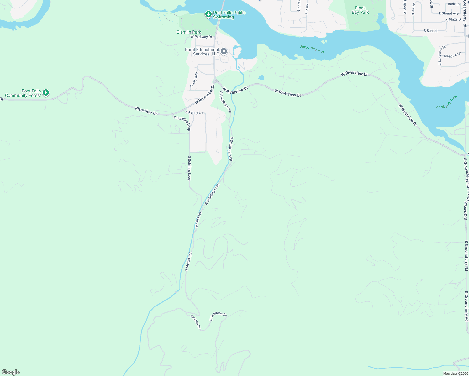 map of restaurants, bars, coffee shops, grocery stores, and more near 11953 West Rambling Rose Road in Post Falls