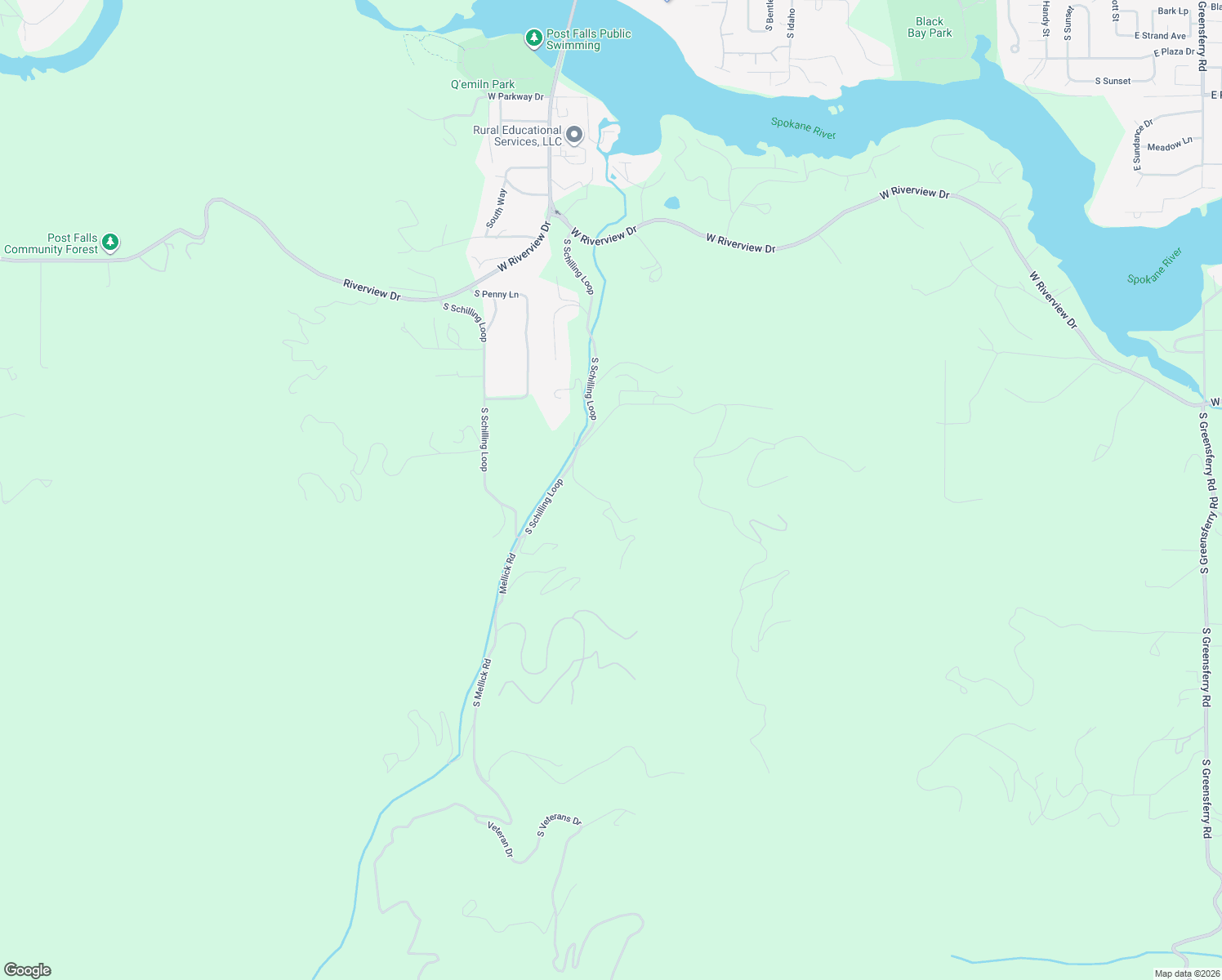 map of restaurants, bars, coffee shops, grocery stores, and more near 11953 West Rambling Rose Road in Post Falls