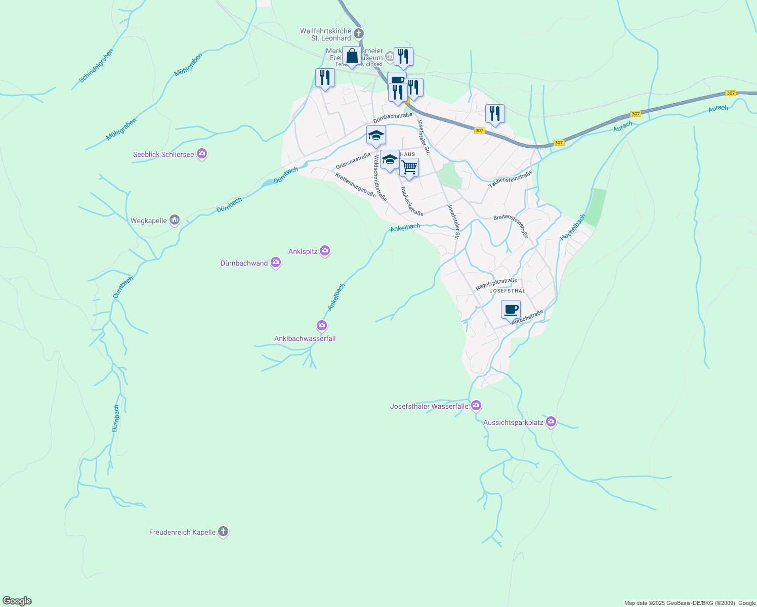 map of restaurants, bars, coffee shops, grocery stores, and more near in Schliersee