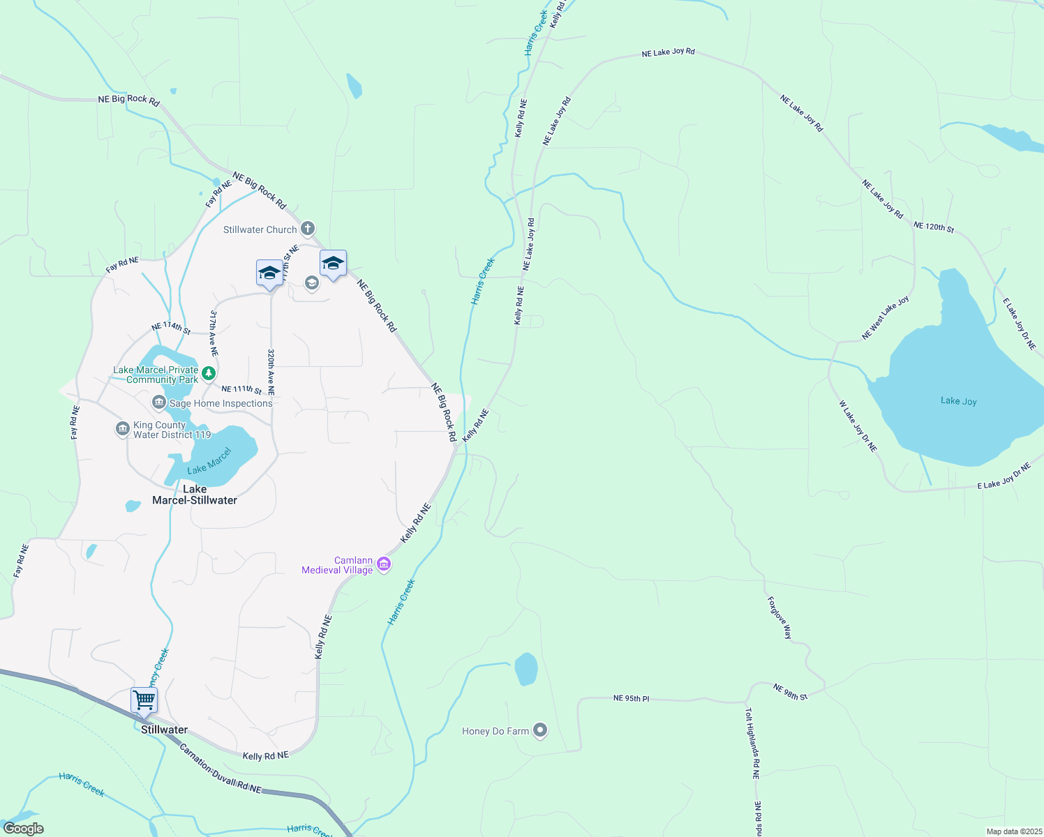 map of restaurants, bars, coffee shops, grocery stores, and more near 10950 Kelly Road Northeast in Carnation