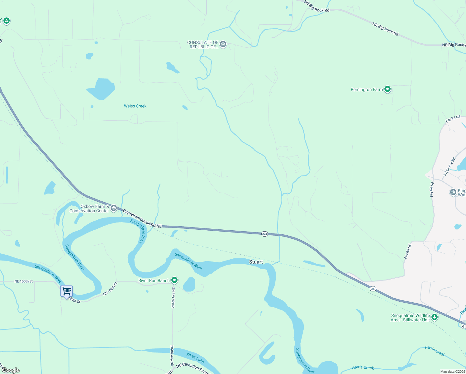 map of restaurants, bars, coffee shops, grocery stores, and more near 28910 Northeast 112th Way in Duvall