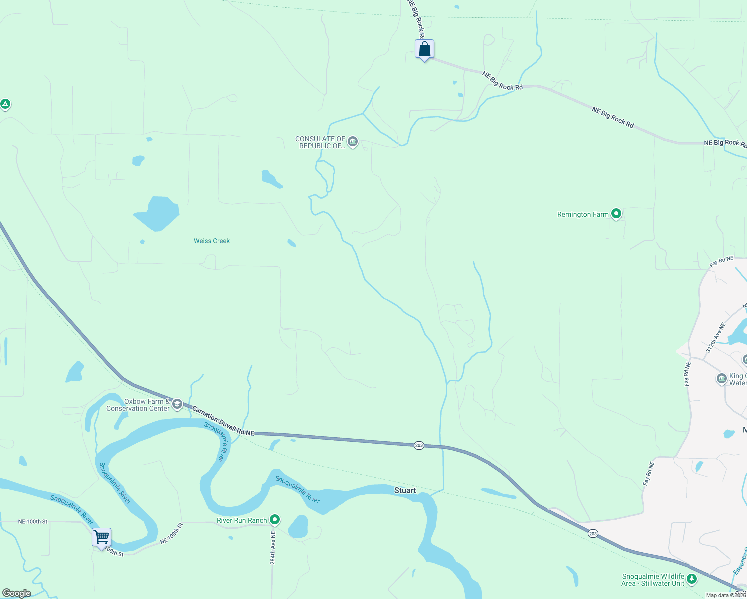 map of restaurants, bars, coffee shops, grocery stores, and more near 11200 290th Avenue Northeast in Duvall