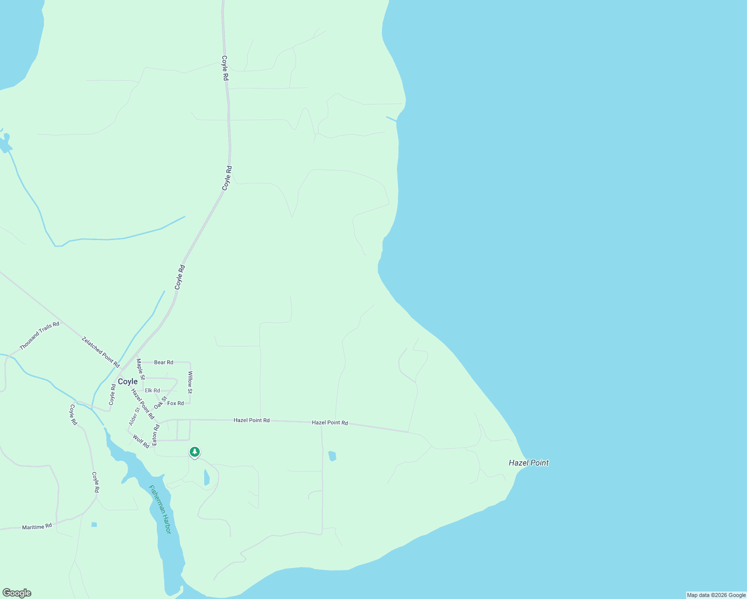map of restaurants, bars, coffee shops, grocery stores, and more near 440 Johnson Road in Quilcene