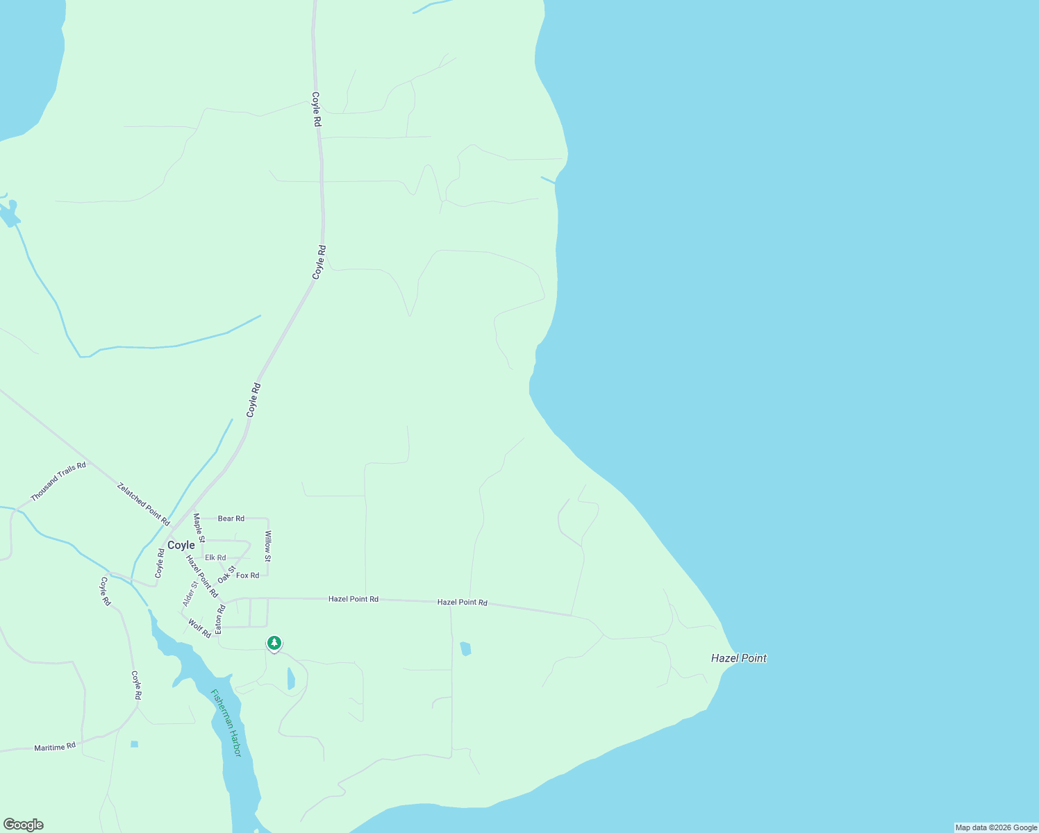 map of restaurants, bars, coffee shops, grocery stores, and more near 440 Johnson Road in Quilcene
