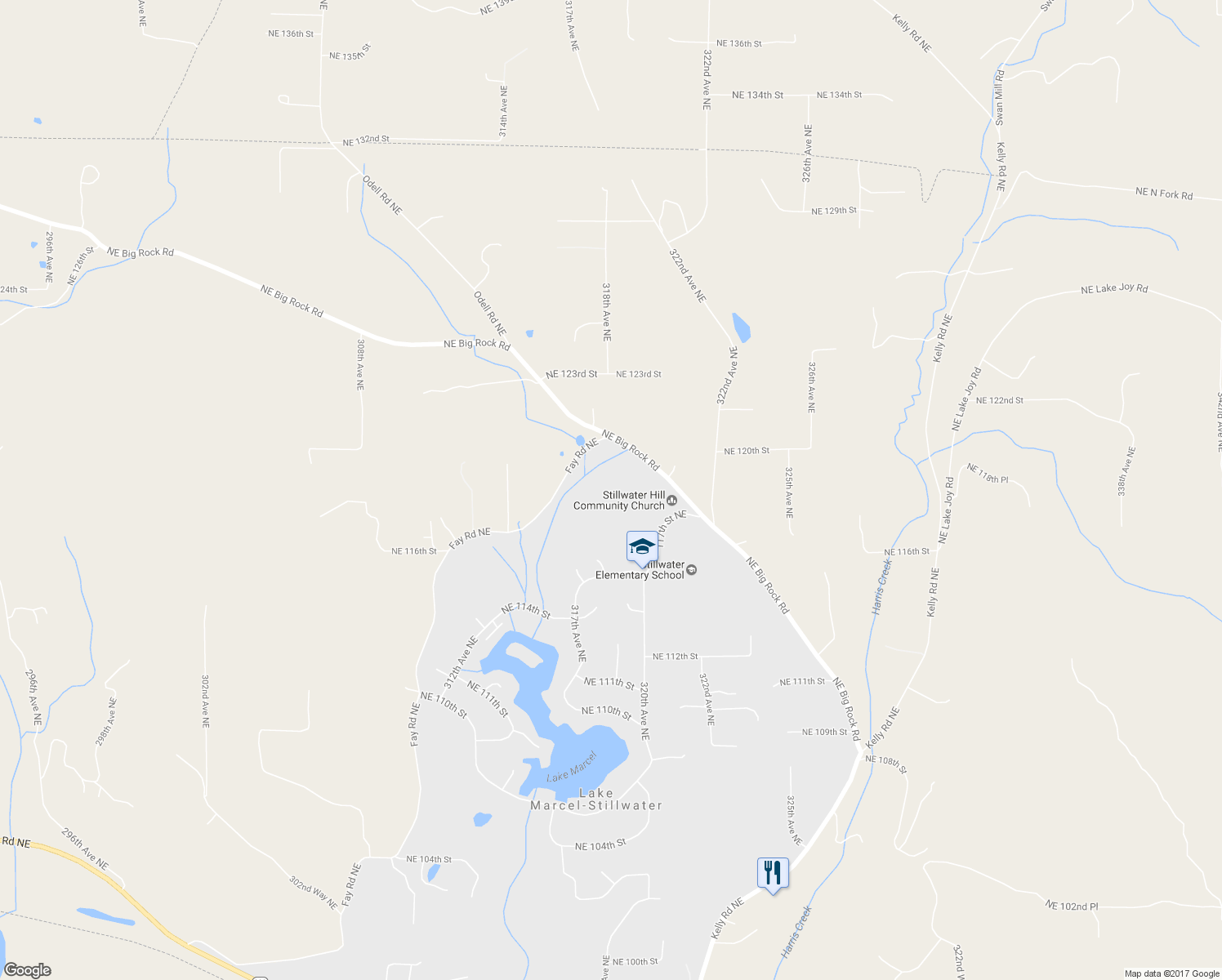 map of restaurants, bars, coffee shops, grocery stores, and more near 11820 Fay Road Northeast in Carnation