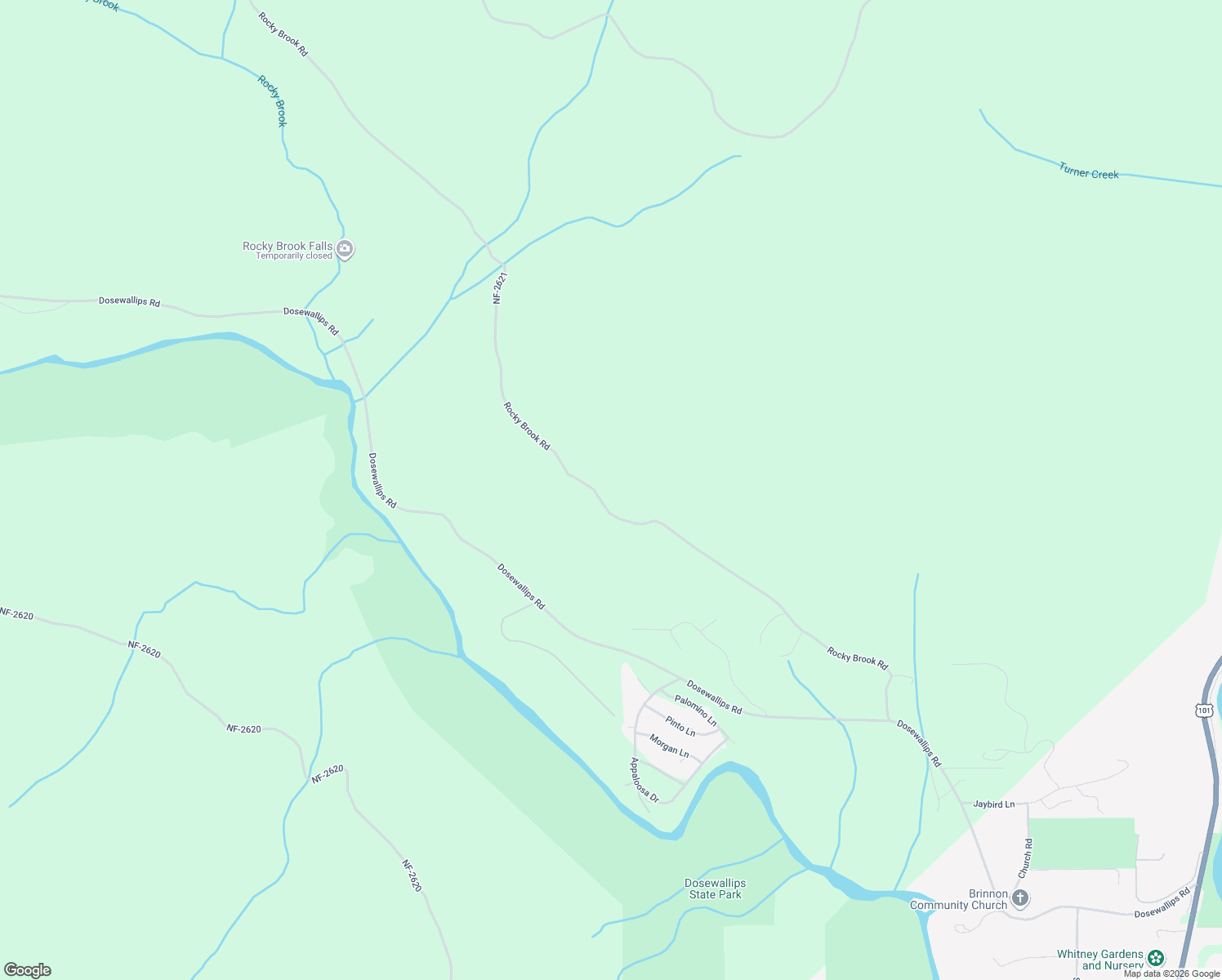 map of restaurants, bars, coffee shops, grocery stores, and more near National Forest Development Road 2621 in Brinnon