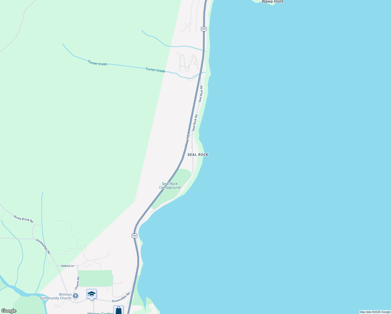 map of restaurants, bars, coffee shops, grocery stores, and more near 761 Seal Rock Road in Brinnon