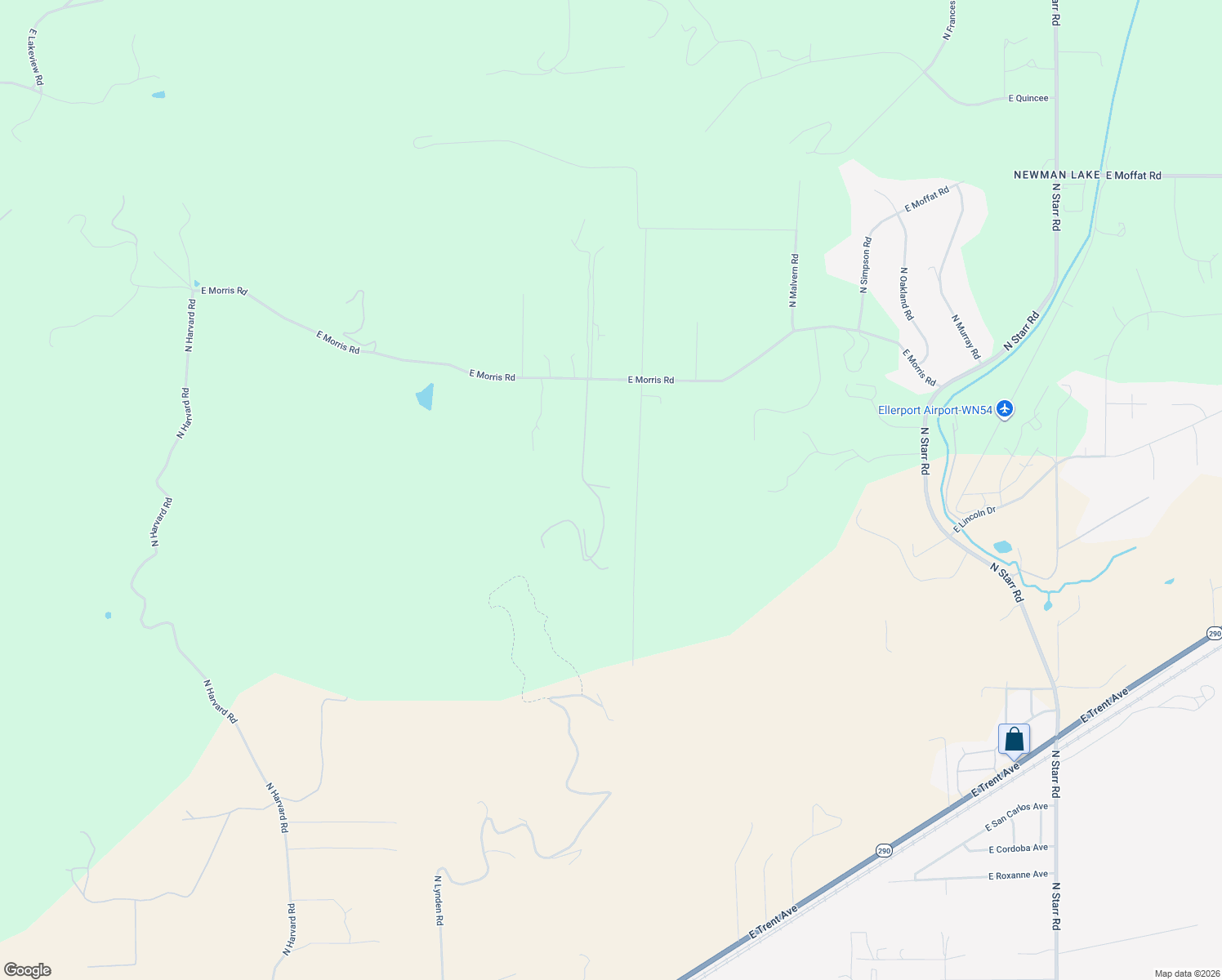 map of restaurants, bars, coffee shops, grocery stores, and more near 23216 East Morris Road in Newman Lake