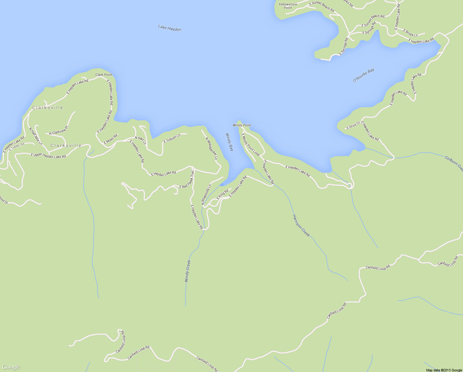 map of restaurants, bars, coffee shops, grocery stores, and more near 5959 East King Road in Hayden