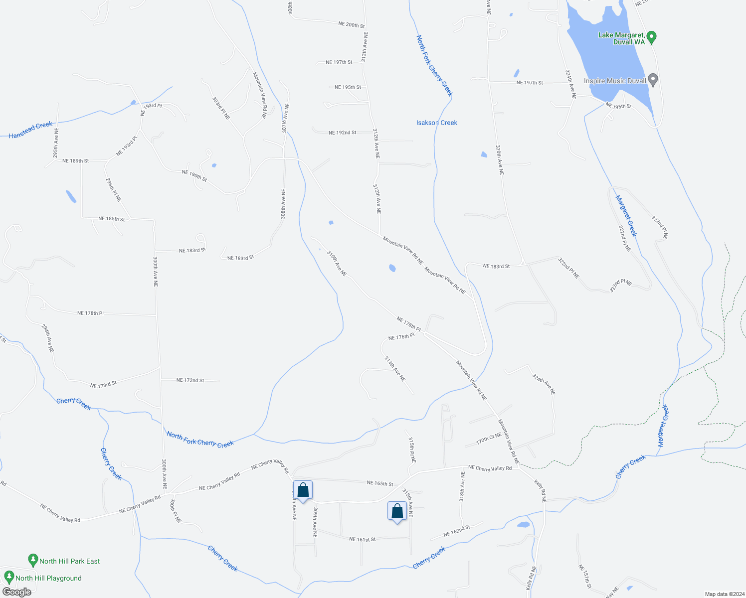 map of restaurants, bars, coffee shops, grocery stores, and more near 30610 Northeast 178th Place in Duvall