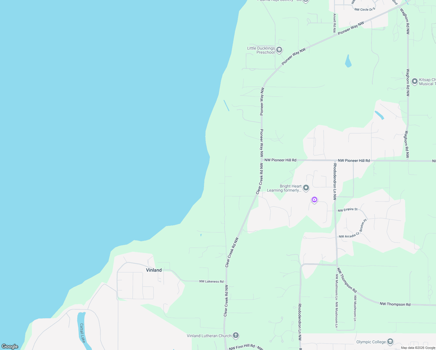 map of restaurants, bars, coffee shops, grocery stores, and more near 24487 Johnson Rd NW in Poulsbo