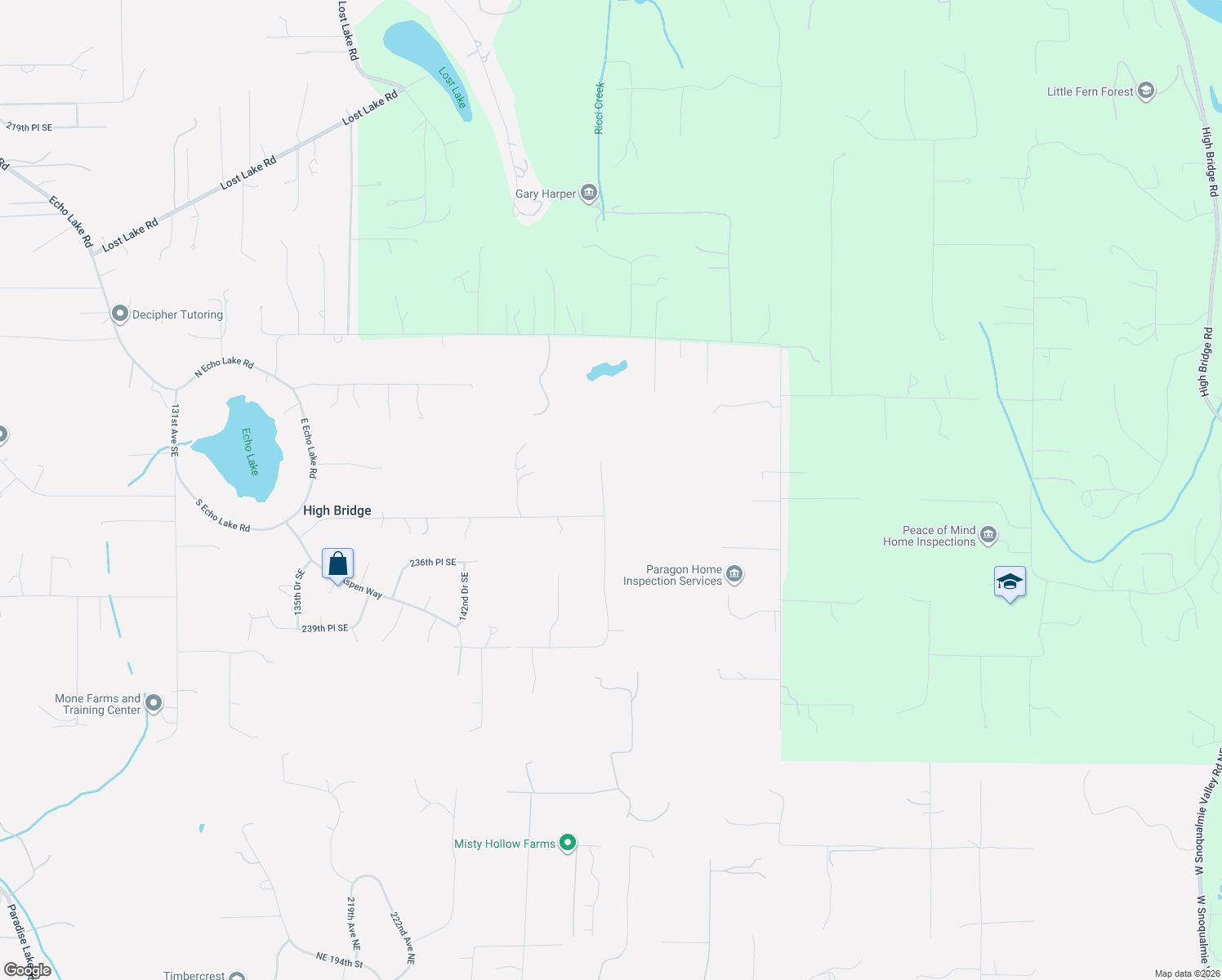 map of restaurants, bars, coffee shops, grocery stores, and more near 23401 148th Avenue Southeast in Snohomish