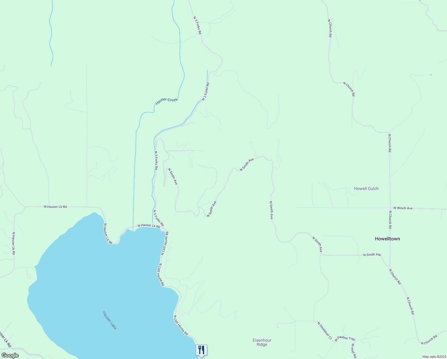 map of restaurants, bars, coffee shops, grocery stores, and more near 15195 North Smith Avenue in Hauser