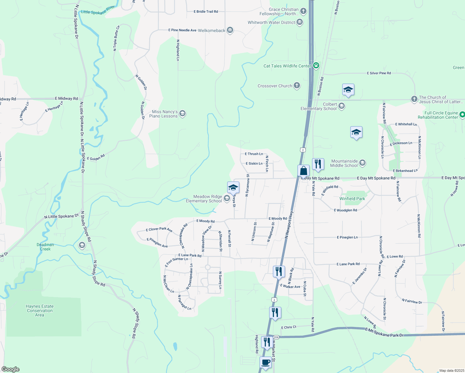 15901 North Freya Street, Mead WA Walk Score