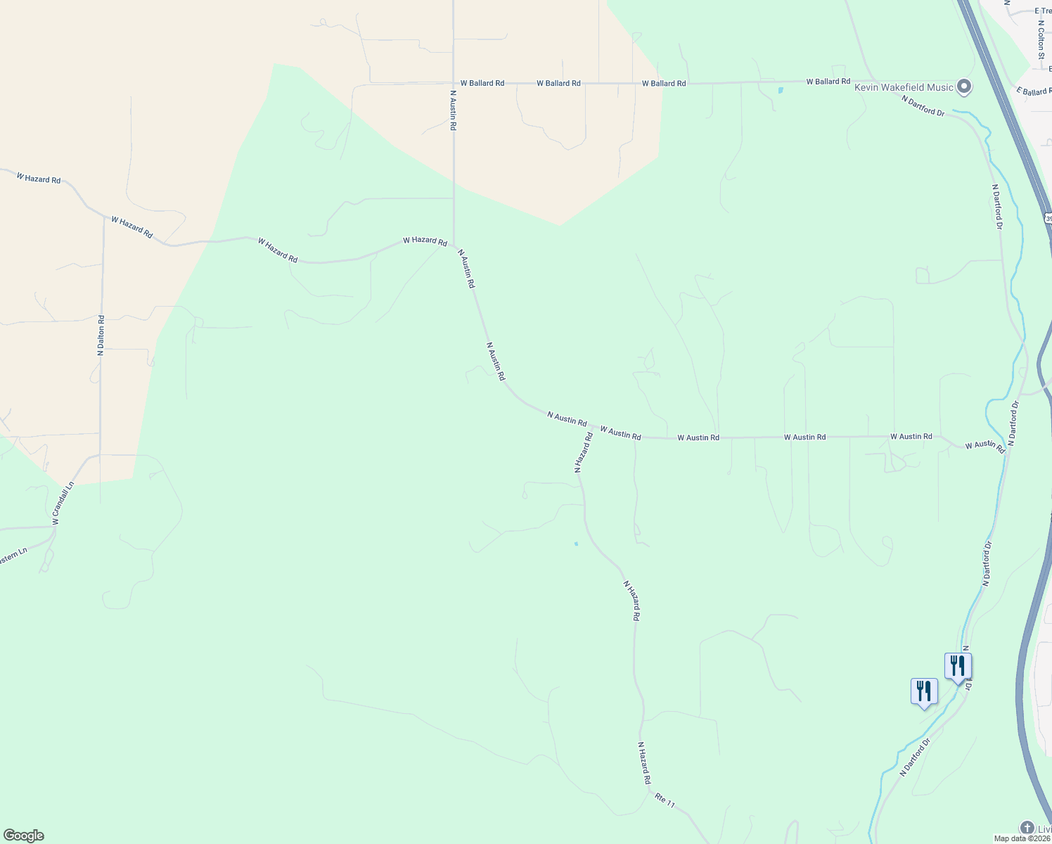 map of restaurants, bars, coffee shops, grocery stores, and more near 16015 North Austin Road in Spokane