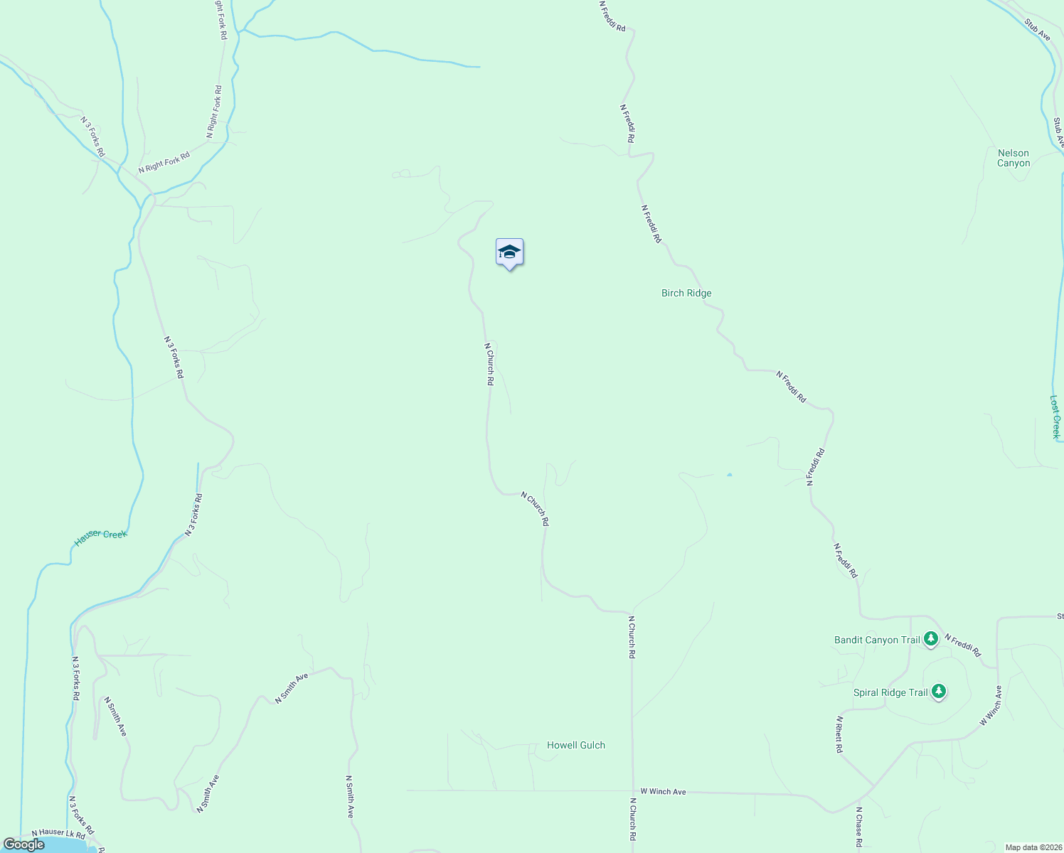 map of restaurants, bars, coffee shops, grocery stores, and more near 14558 North Saddle Ridge Road in Rathdrum