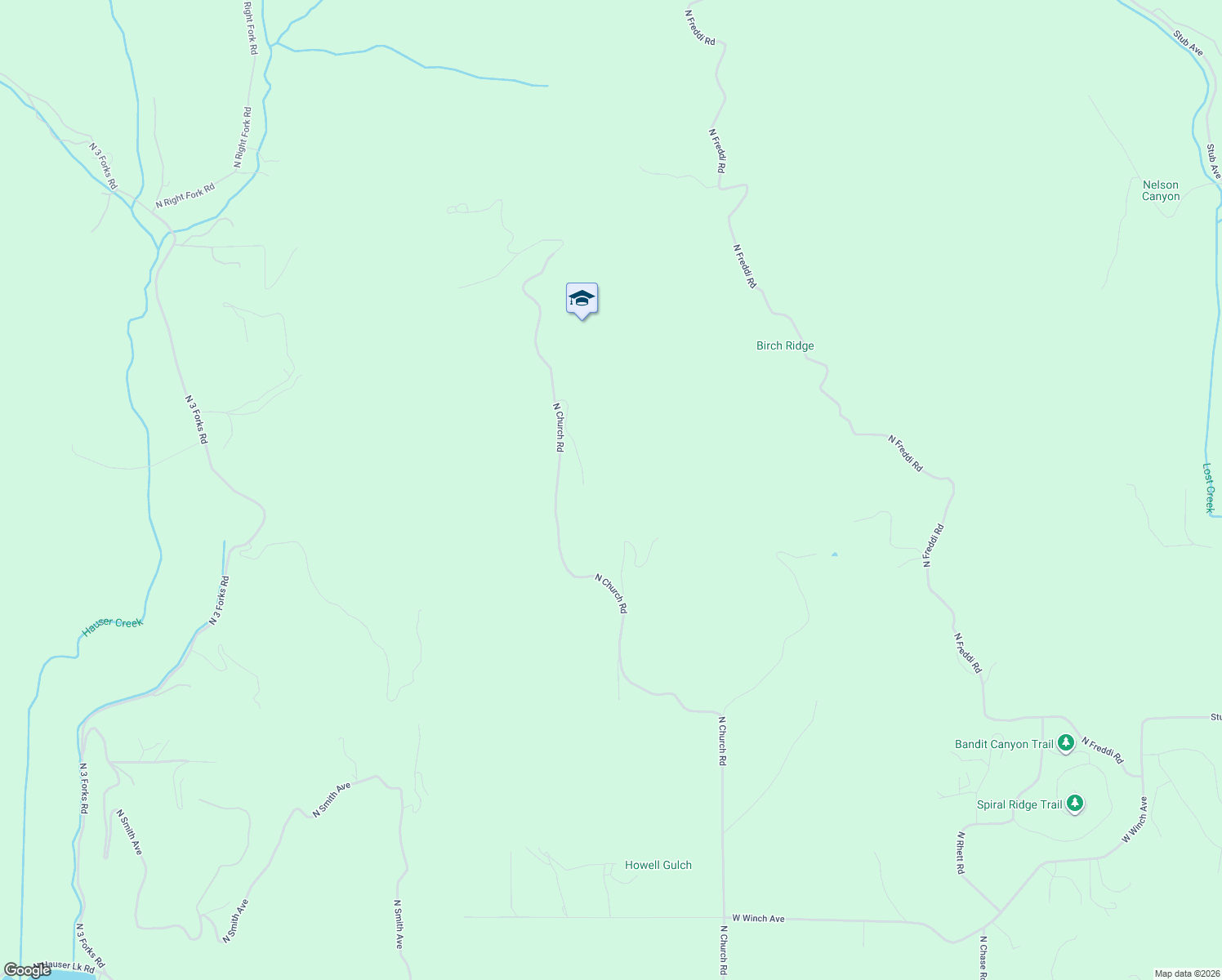 map of restaurants, bars, coffee shops, grocery stores, and more near 14558 North Saddle Ridge Road in Rathdrum