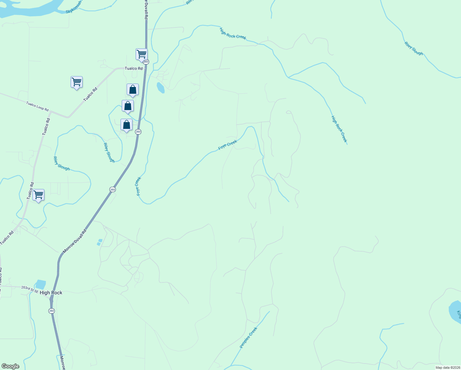 map of restaurants, bars, coffee shops, grocery stores, and more near 19221 North High Rock Road in Monroe