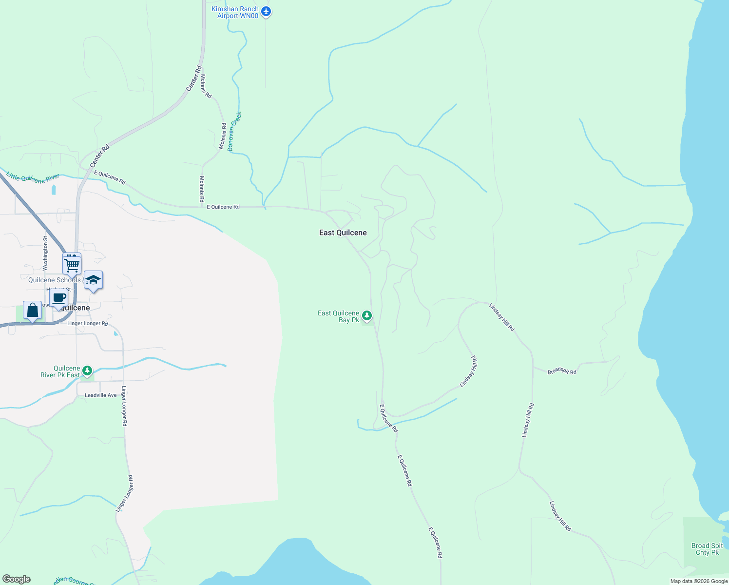 map of restaurants, bars, coffee shops, grocery stores, and more near 1360 East Quilcene Road in Quilcene