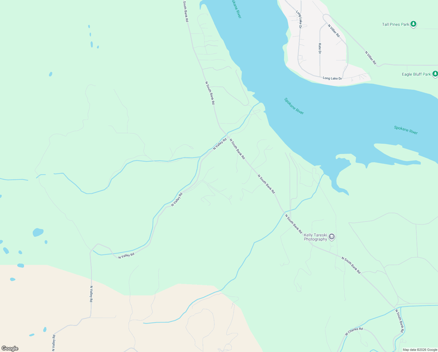 map of restaurants, bars, coffee shops, grocery stores, and more near 18524 North Valley Road in Nine Mile Falls
