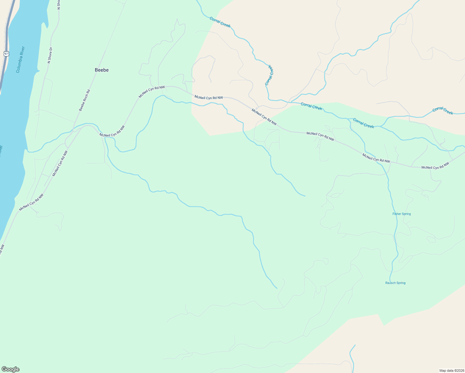 map of restaurants, bars, coffee shops, grocery stores, and more near 320 McNeil Canyon Road in Orondo