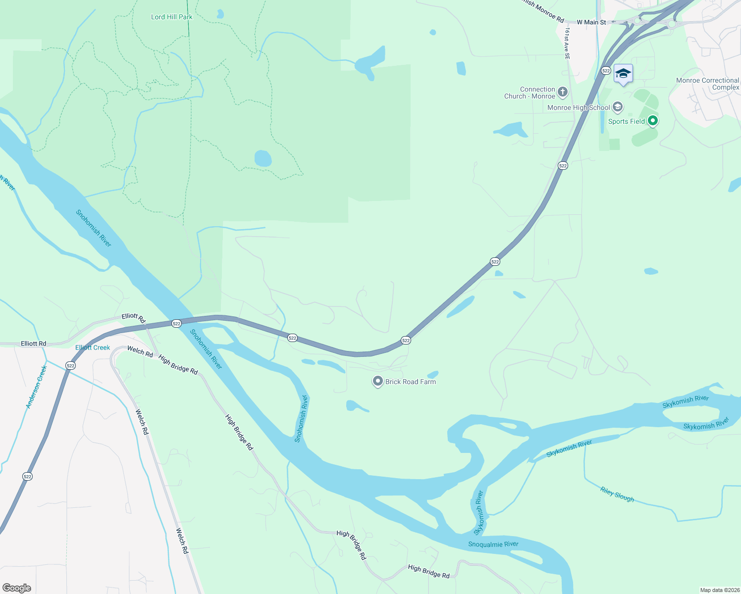 map of restaurants, bars, coffee shops, grocery stores, and more near 14733 180th Place Southeast in Snohomish