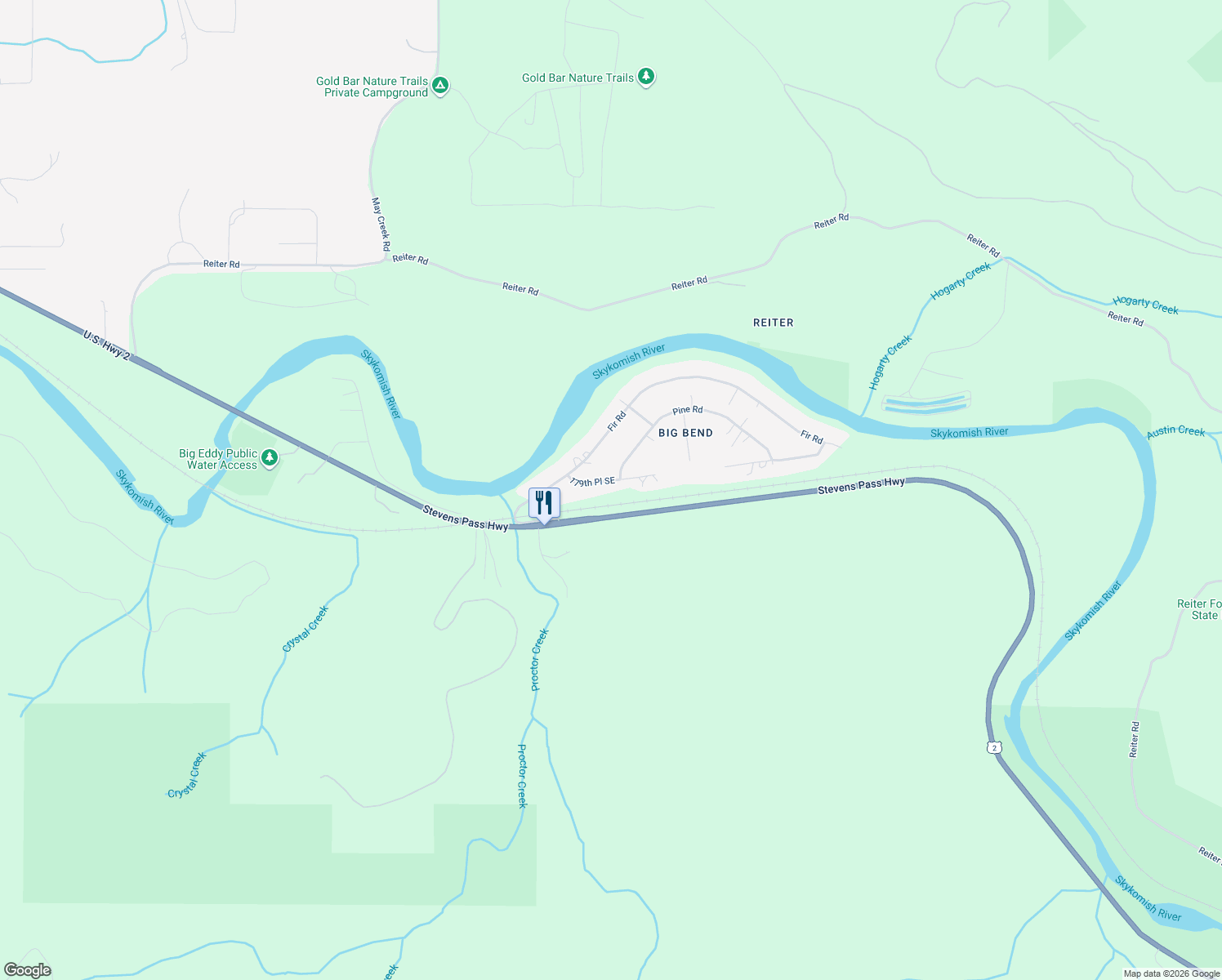 map of restaurants, bars, coffee shops, grocery stores, and more near 44126 179th Place Southeast in Gold Bar