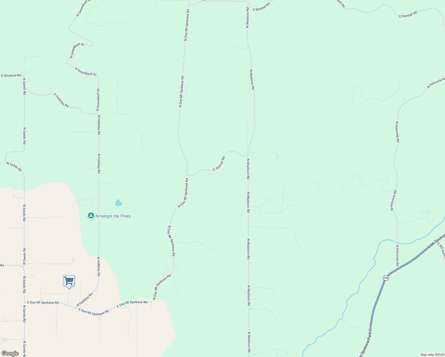 map of restaurants, bars, coffee shops, grocery stores, and more near in Green Bluff