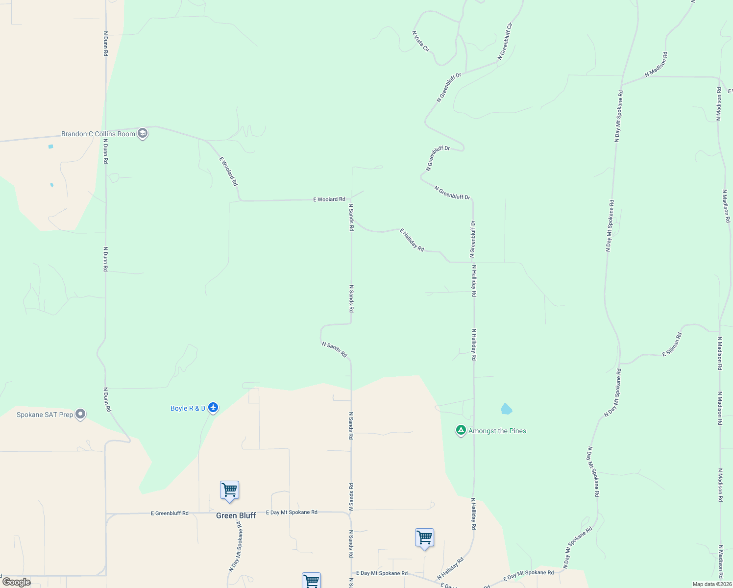 map of restaurants, bars, coffee shops, grocery stores, and more near 10904 East Halliday Road in Colbert