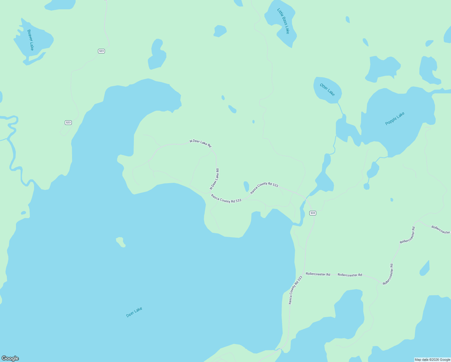 map of restaurants, bars, coffee shops, grocery stores, and more near 66620 County Road 533 in Effie