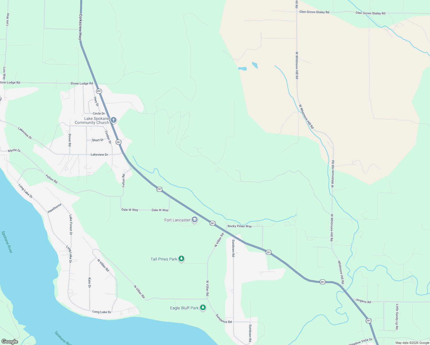 map of restaurants, bars, coffee shops, grocery stores, and more near 6561 Stony Way in Nine Mile Falls