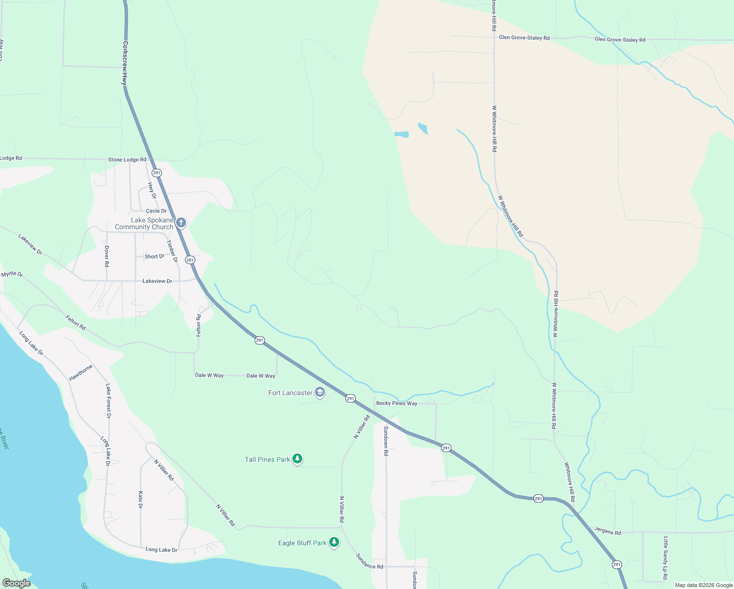 map of restaurants, bars, coffee shops, grocery stores, and more near 6561 Stony Way in Nine Mile Falls
