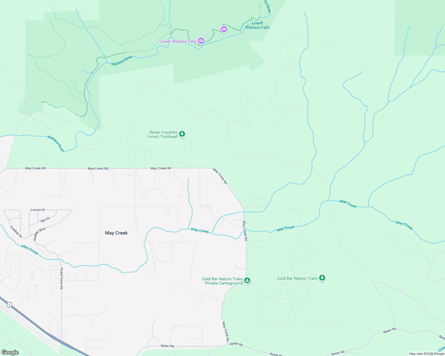 map of restaurants, bars, coffee shops, grocery stores, and more near 15200 May Creek Road in Gold Bar