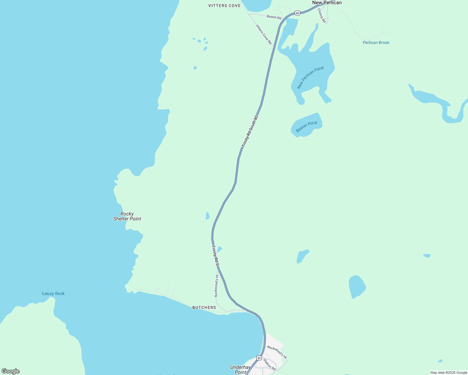 map of restaurants, bars, coffee shops, grocery stores, and more near Newfoundland and Labrador 80 in New Perlican