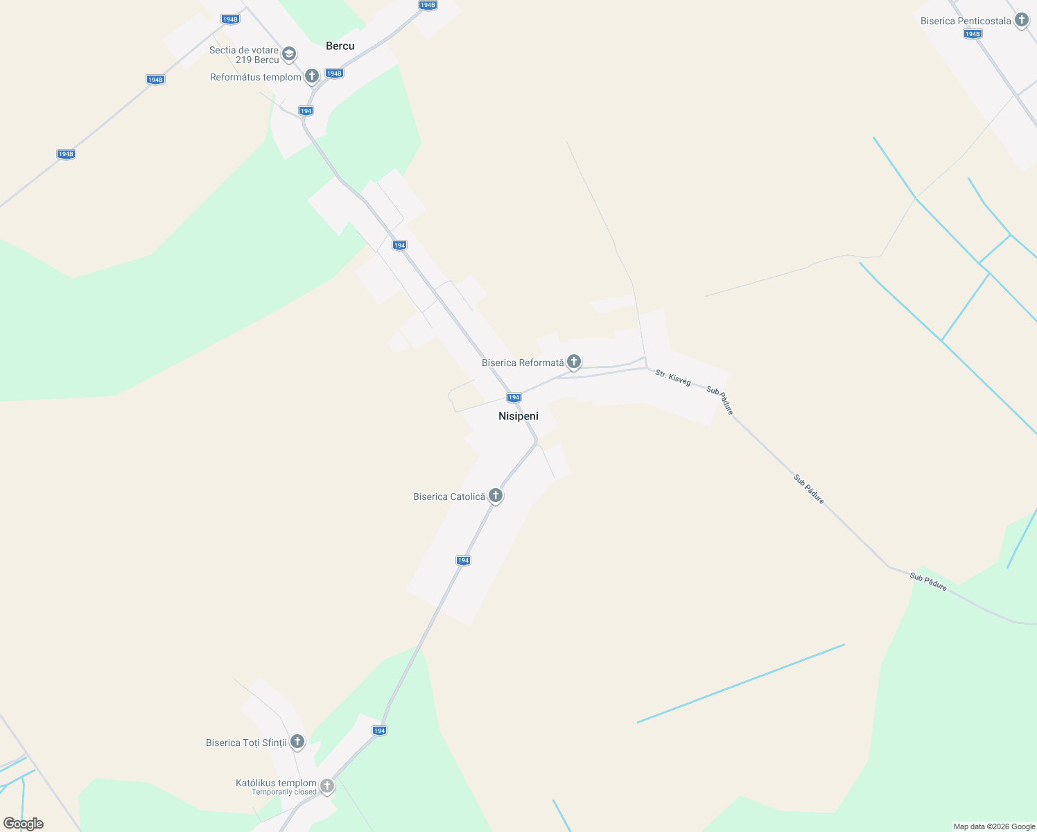 map of restaurants, bars, coffee shops, grocery stores, and more near in Nisipeni