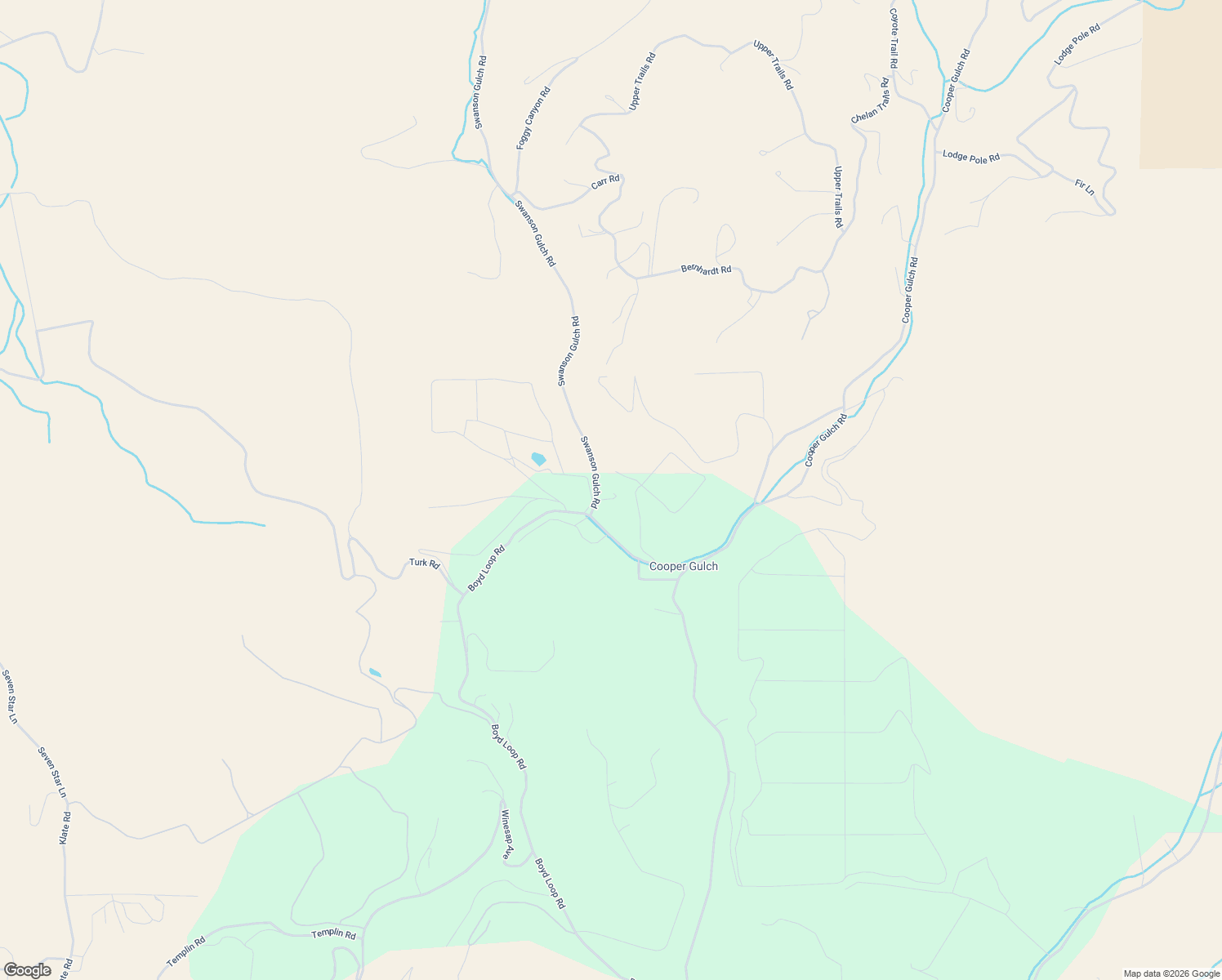 map of restaurants, bars, coffee shops, grocery stores, and more near 55 Swanson Gulch Road in Manson