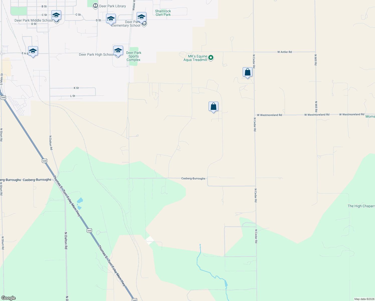 map of restaurants, bars, coffee shops, grocery stores, and more near 30622 North Austin Road in Deer Park