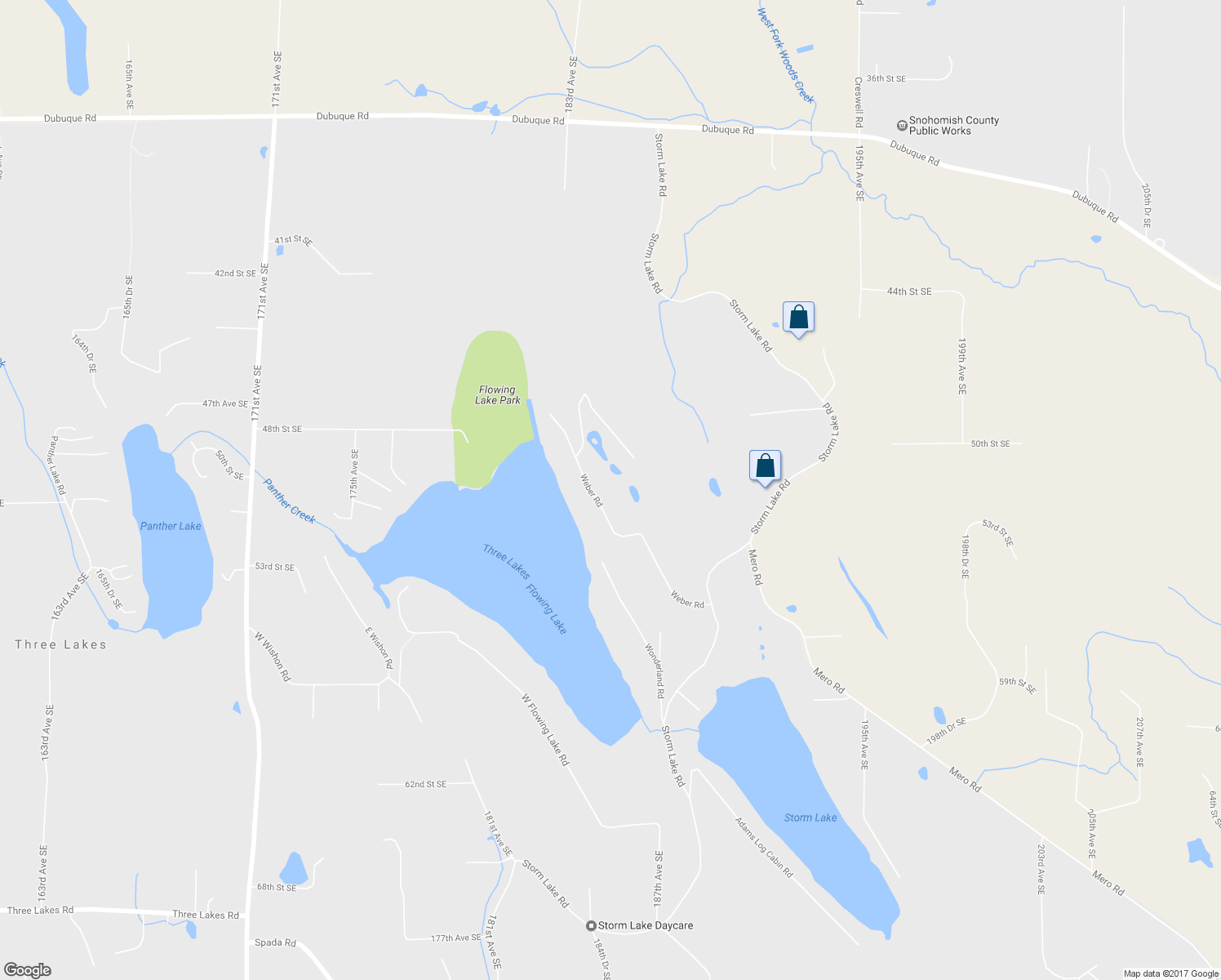 map of restaurants, bars, coffee shops, grocery stores, and more near 5125 Weber Road in Snohomish