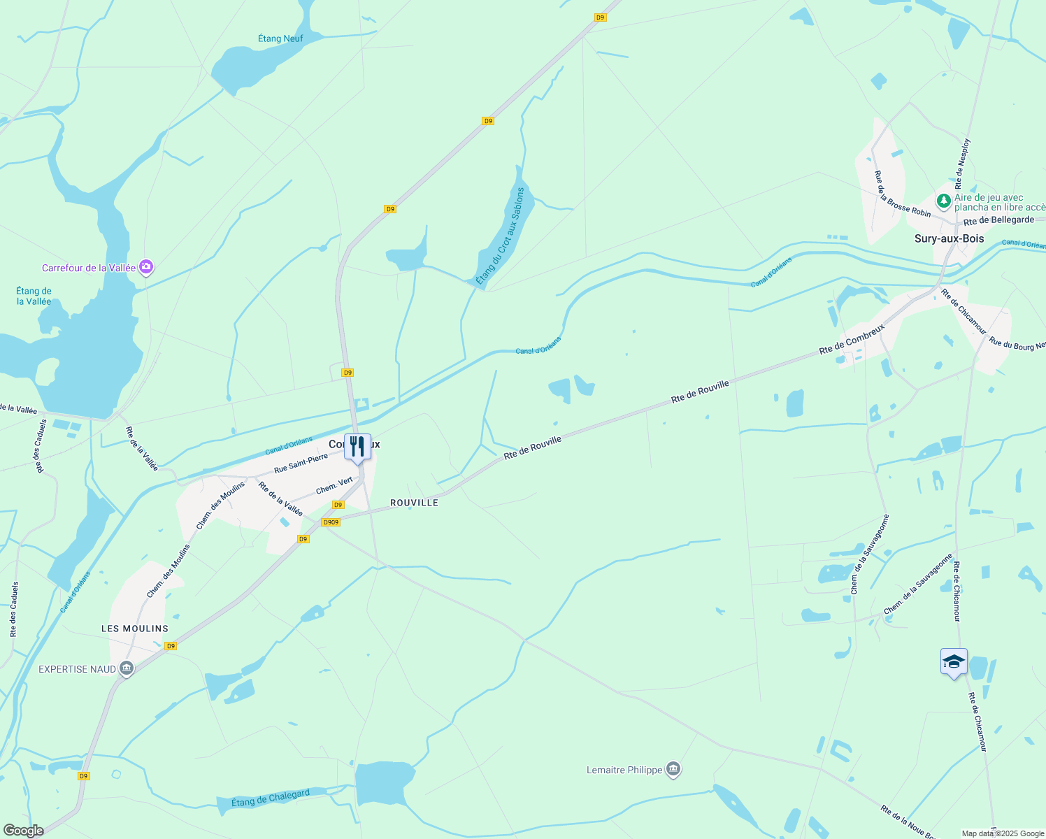 map of restaurants, bars, coffee shops, grocery stores, and more near in Sury-aux-Bois