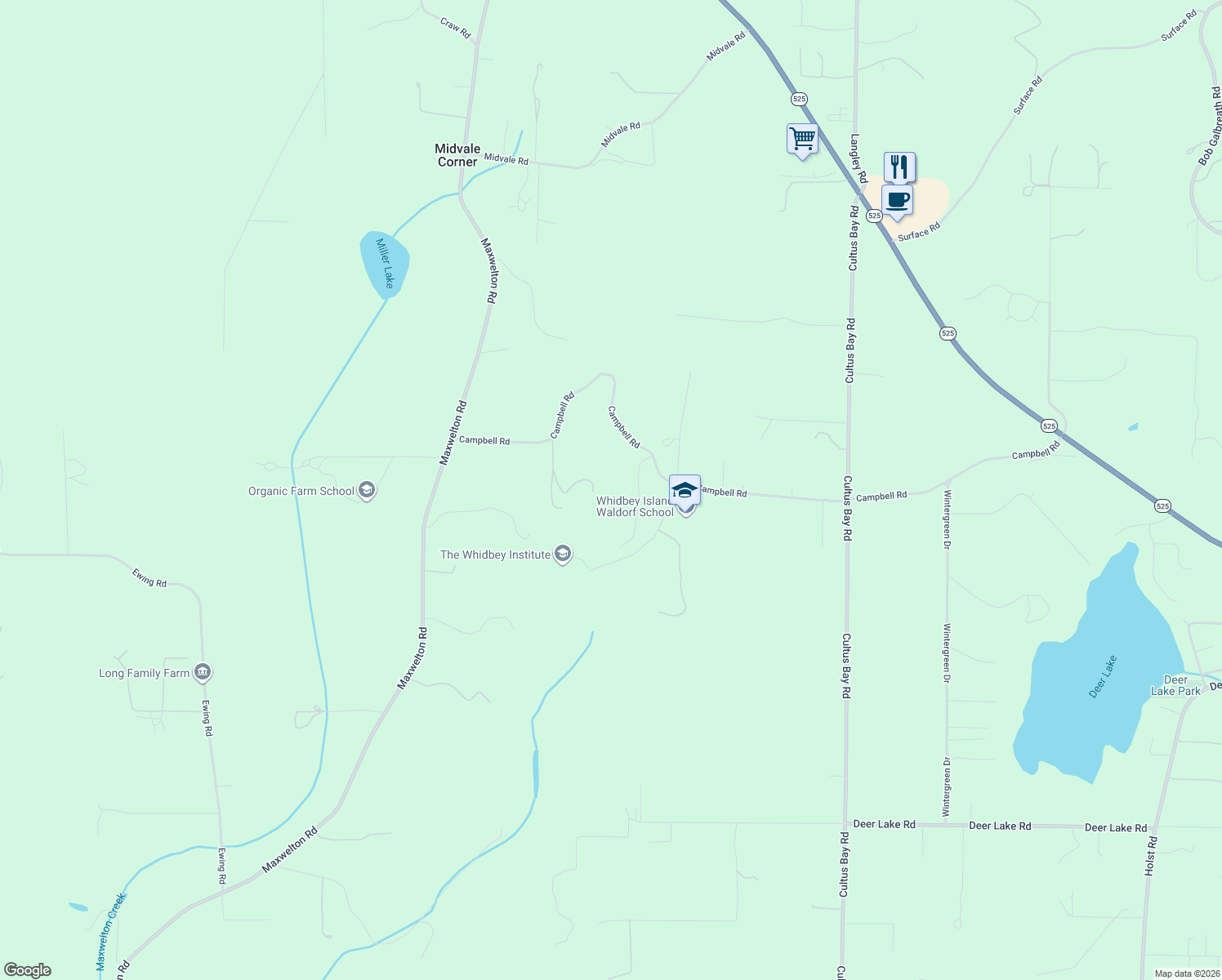 map of restaurants, bars, coffee shops, grocery stores, and more near 3794 Campbell Road in Clinton