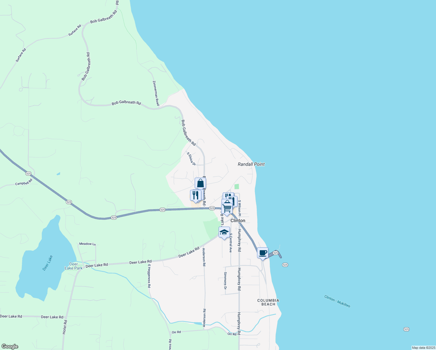 map of restaurants, bars, coffee shops, grocery stores, and more near 4739 Durham Way in Clinton