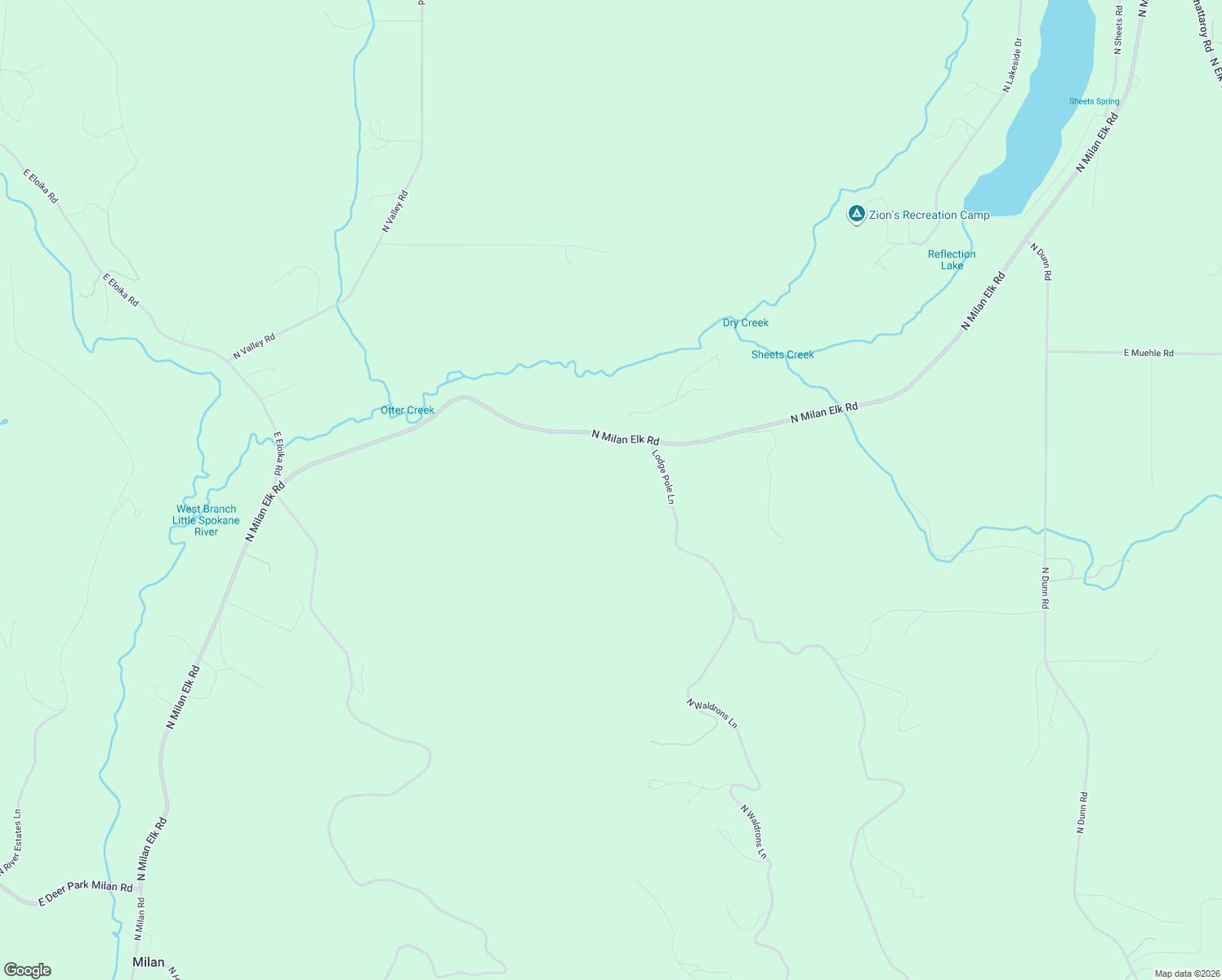 map of restaurants, bars, coffee shops, grocery stores, and more near 36120 North Milan Elk Road in Chattaroy