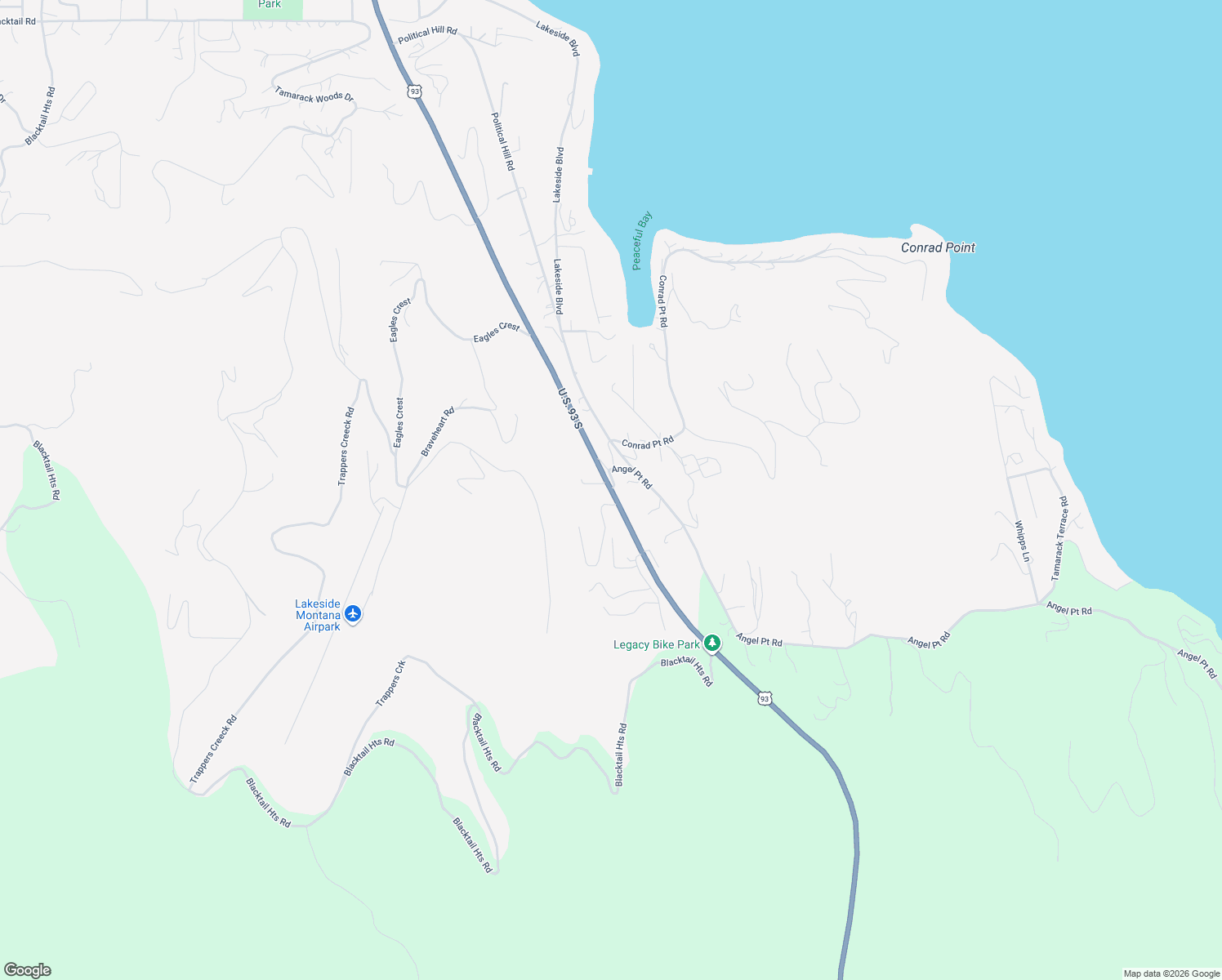 map of restaurants, bars, coffee shops, grocery stores, and more near 7871 U.S. 93 South in Lakeside