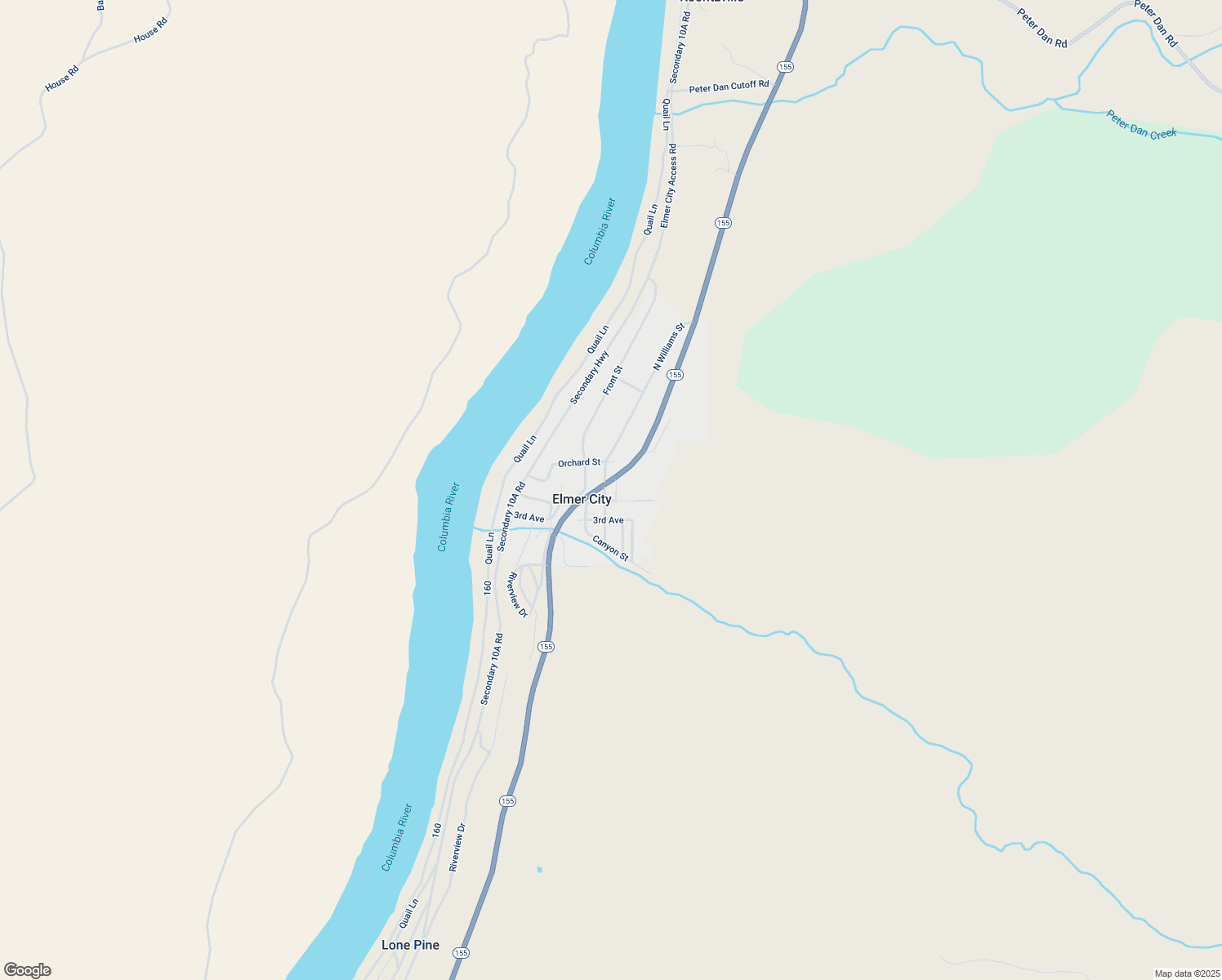 map of restaurants, bars, coffee shops, grocery stores, and more near 104 South Williams Street in Elmer City
