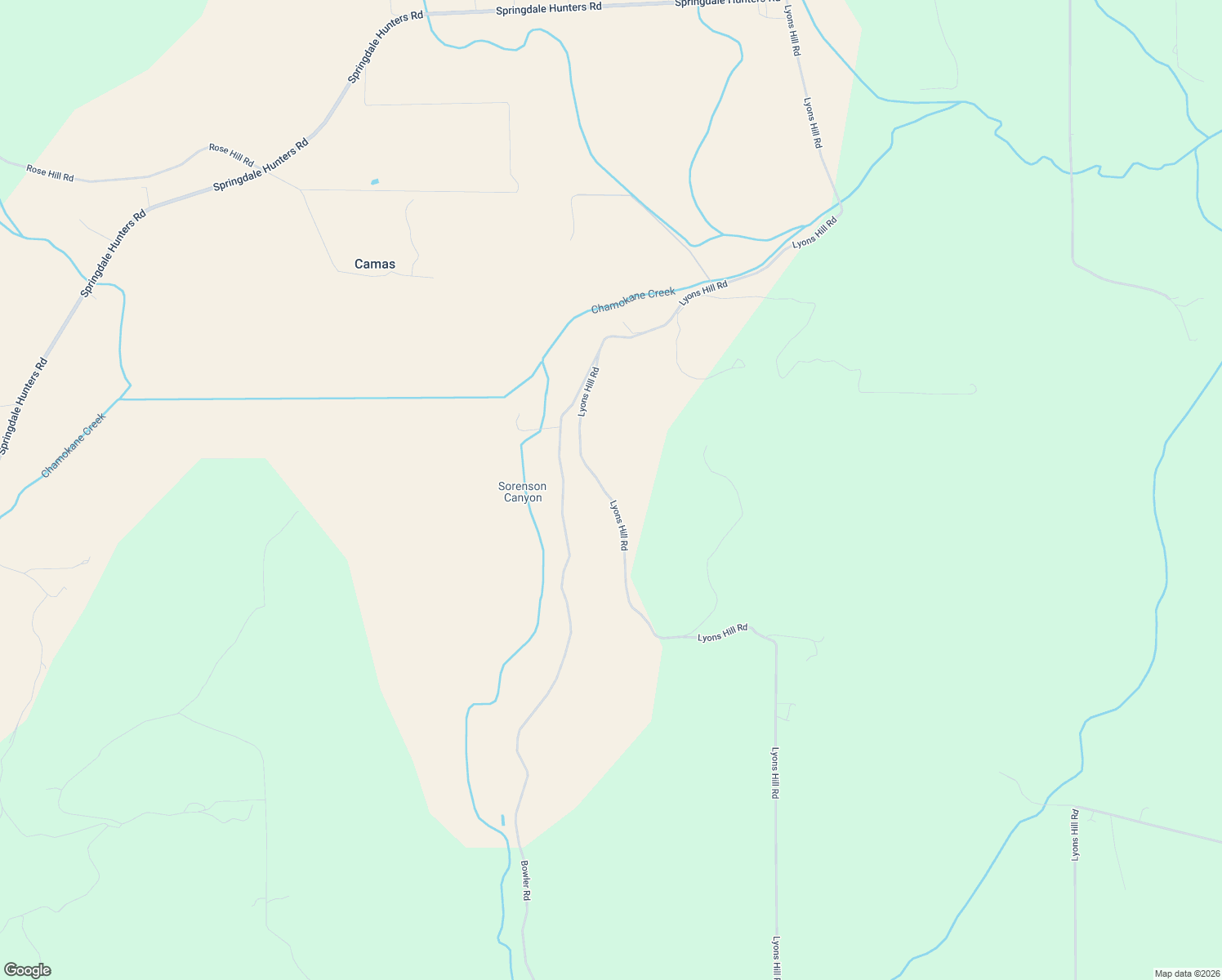 map of restaurants, bars, coffee shops, grocery stores, and more near 4954 Lyons Hill Road in Springdale