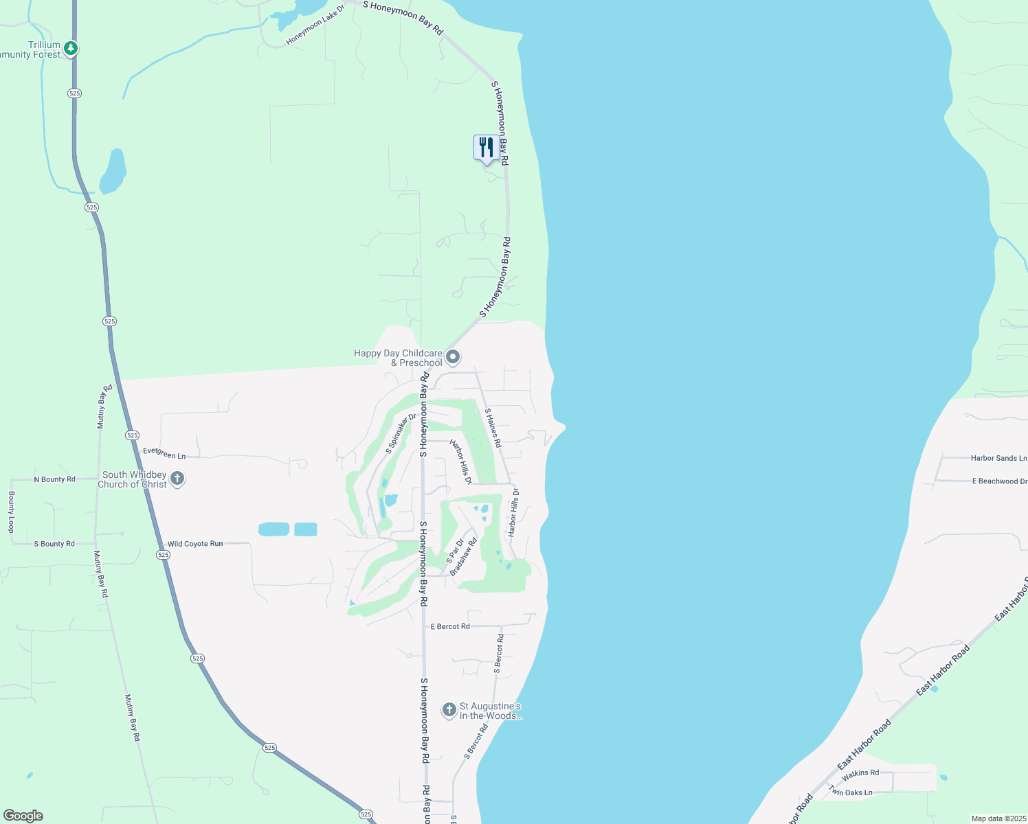 map of restaurants, bars, coffee shops, grocery stores, and more near 1406 Everette Lane in Freeland