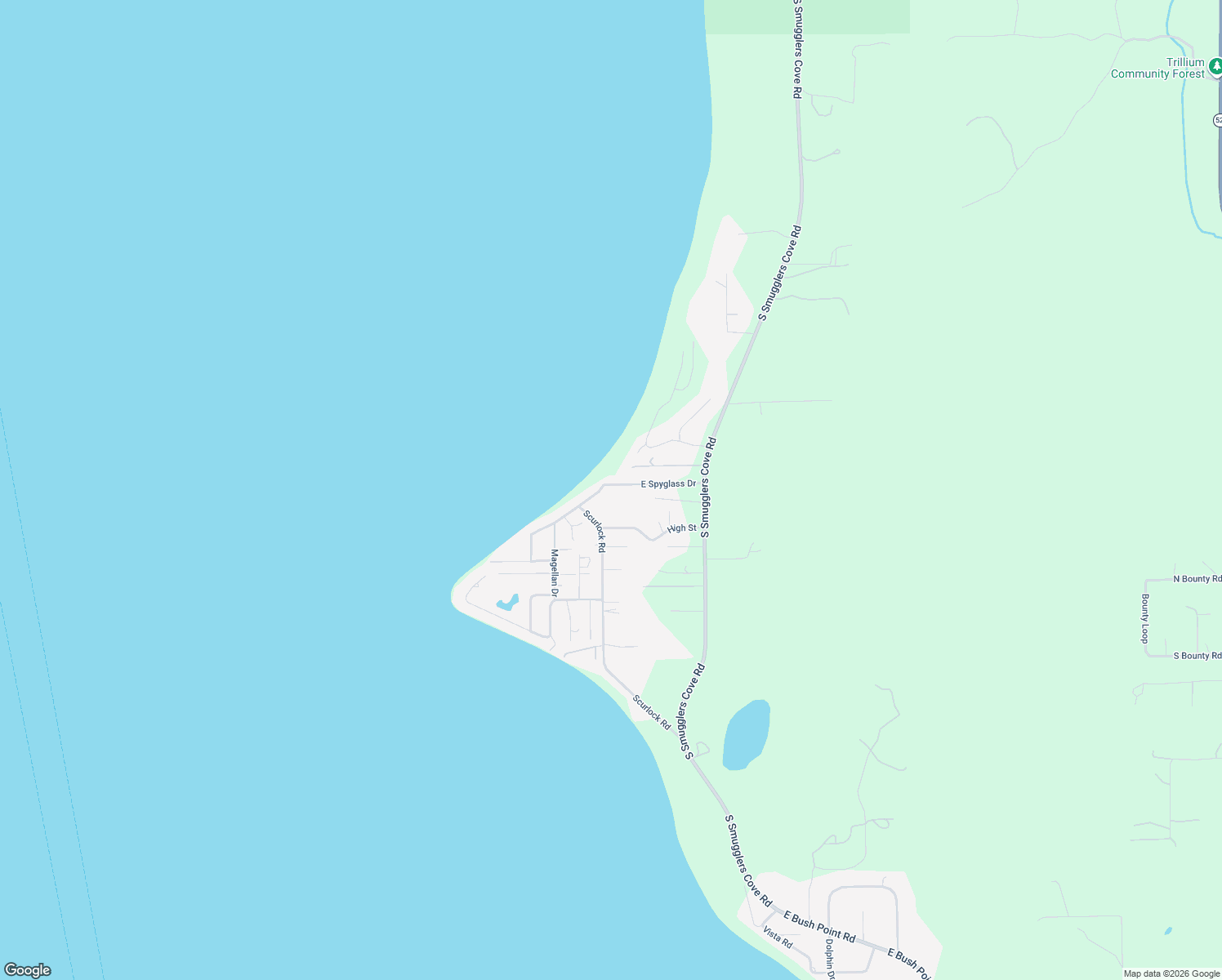 map of restaurants, bars, coffee shops, grocery stores, and more near 288 East Spyglass Drive in Freeland