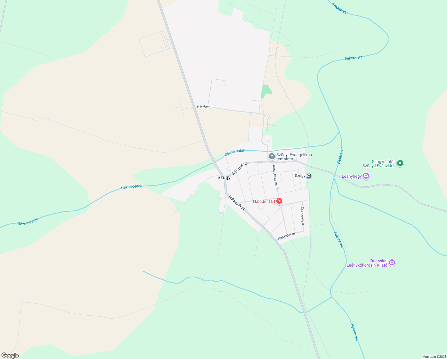 map of restaurants, bars, coffee shops, grocery stores, and more near in Szügy