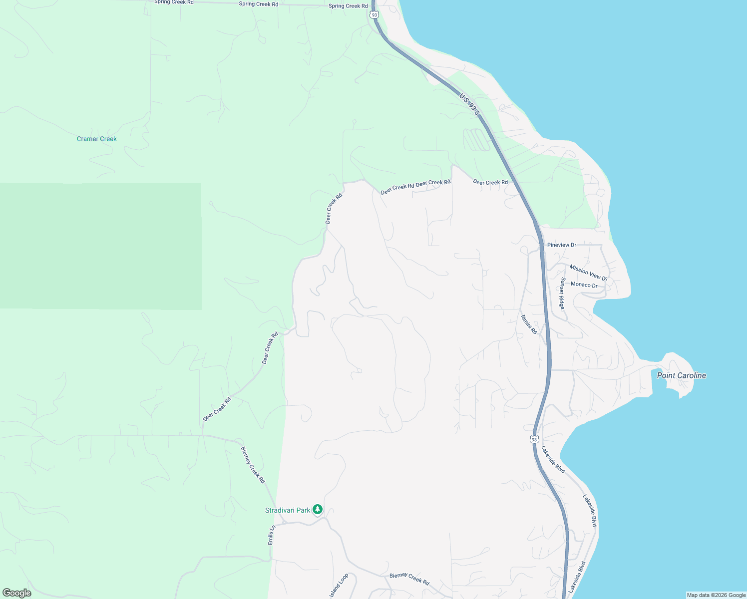map of restaurants, bars, coffee shops, grocery stores, and more near 498 Deer Creek Rd in Lakeside