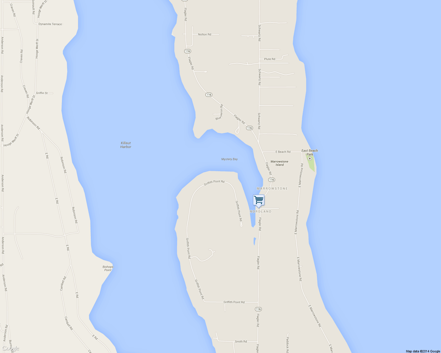map of restaurants, bars, coffee shops, grocery stores, and more near 1271 Griffith Point Road in Marrowstone